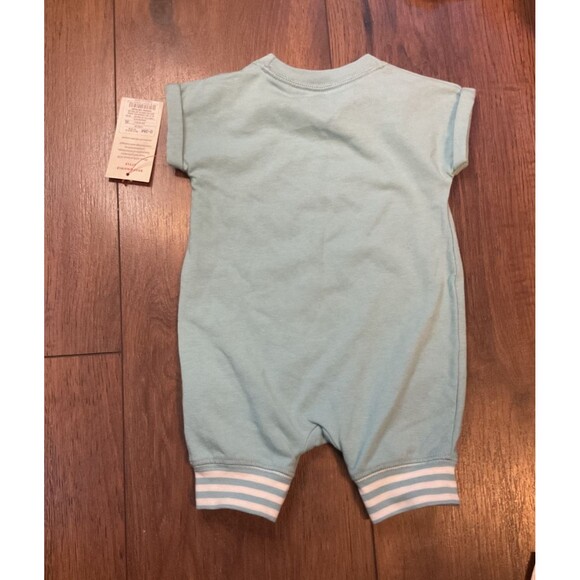 little bear blue romper 0-3 months nwt short sleeve snaps - Picture 2 of 4